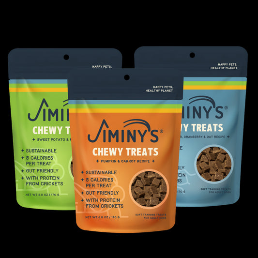 Jiminy's Soft and Chewy Training Treats Complete Bundle: Sweet Potato & Peas, Pumpkin & Carrot, and Peanut Butter & Cranberry Recipes