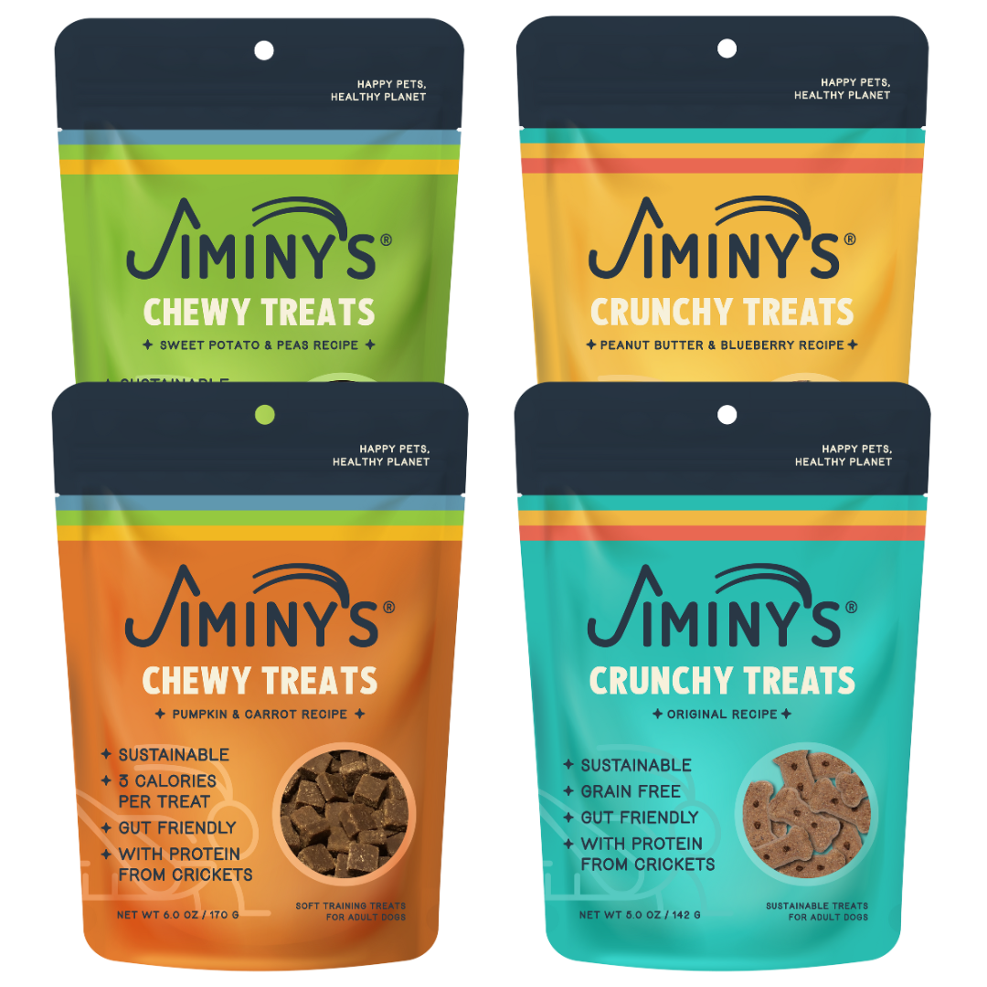 Jiminy's 4 Pack Bundle: Insect Protein Dog Treats with Peanut Butter, Peanut Butter, and More