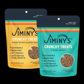 Jiminy's Biscuit Bundle– insect protein Dog Treats - Original and Peanut Butter and Blueberry front