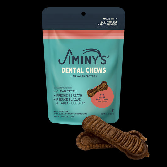 Jiminy's Dog Dental Large Size 7ct cinnamon flavor front