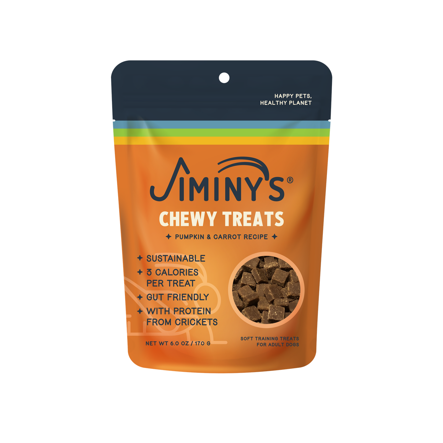 Jiminy's Pumpkin and Carrot Recipe Soft and Chewy Training Treats with Cricket Protein