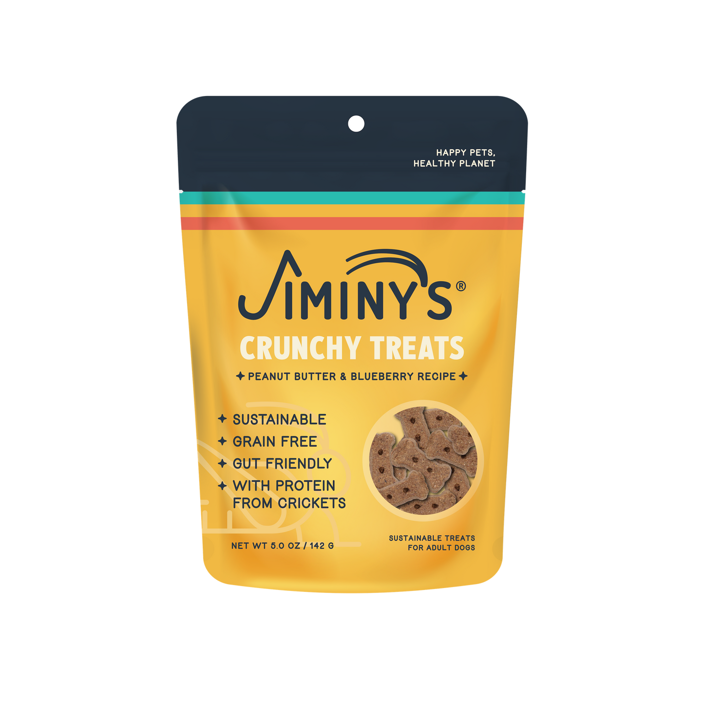 Jiminy's Peanut Butter and Blueberry Recipe Dog Treats - Soft-Baked Biscuits