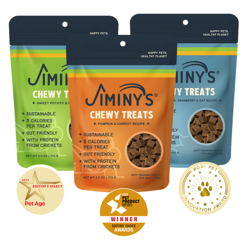 Jiminy's Soft and Chewy Training Treats Complete Bundle: Sweet Potato & Peas, Pumpkin & Carrot, and Peanut Butter & Cranberry Recipes