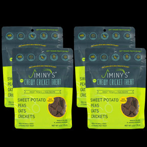 Jiminy's Sweet Potato & Peas 4 Pack Bundle: Soft and Chewy Training Treats with Cricket Protein
